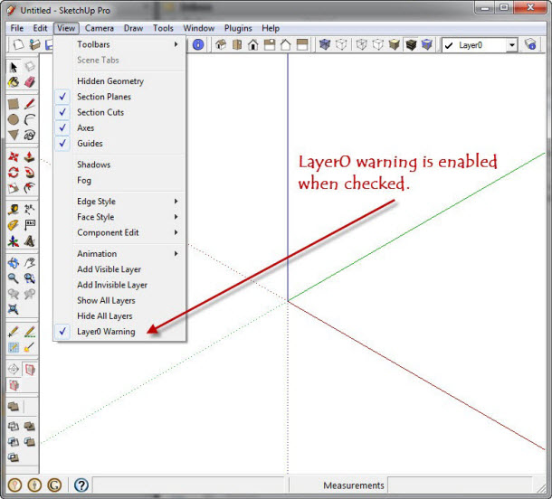 SketchUp View Menu