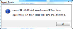 CutList Plus Import Results Message